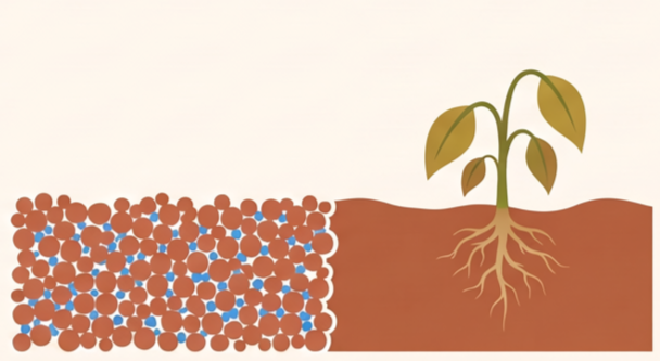 Heavy clay: fine particles gripping water tightly, so the plant strains and wilts.